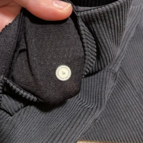 Lululemon Brushed Softstreme Ribbed Zip Flared Pant 32.5" Black 4 - Picture 7 of 10